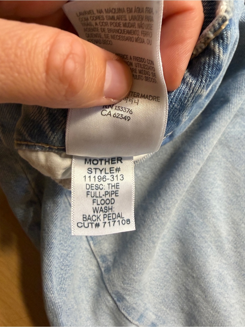 MOTHER Superior The Full Pipe Flood in Back Pedal Bowed Barrel Leg Jeans 33 - Picture 12 of 16